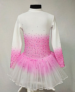 Платье из термоткани "Флуффи" Белое с розовым градиентом