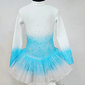 Платье из термоткани "Флуффи" Белое с голубым градиентом