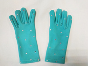 Перчатки из термоткани (нежно-мятные со стразами)
